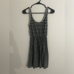 Black & Grey Striped Dress